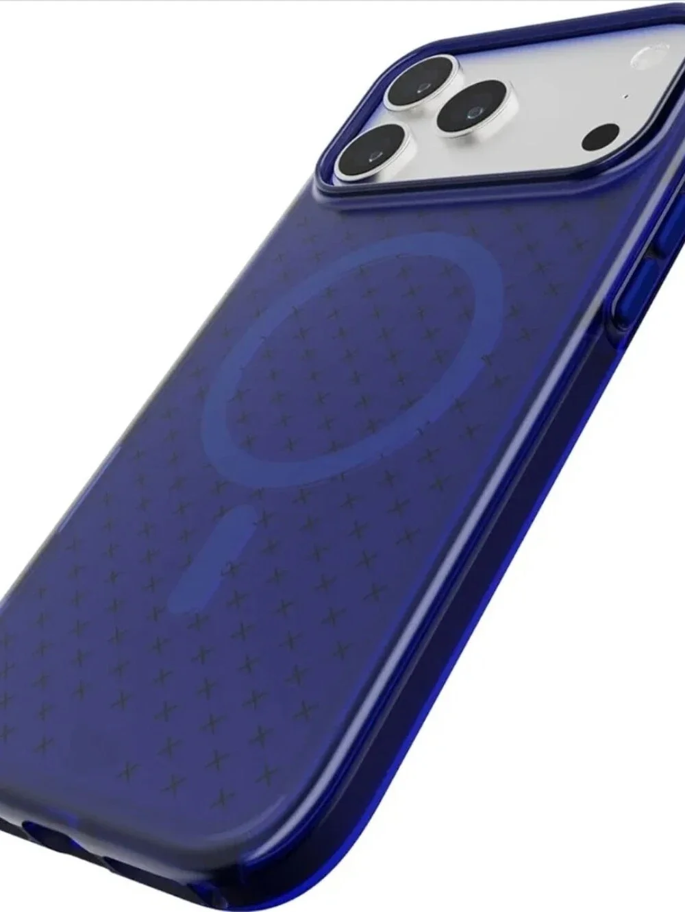 tech21 EvoCheck Blue Transparent iPhone 17 Pro Max Case 16-foot drop protection